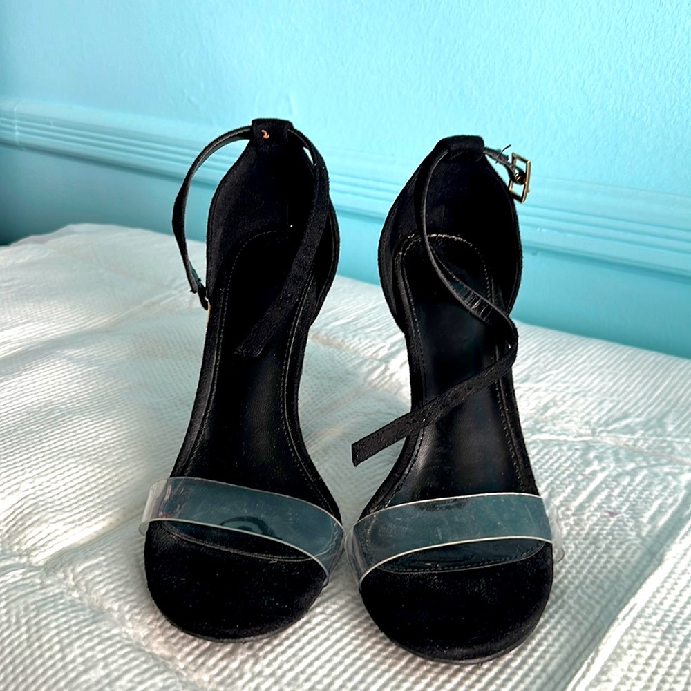 SHEIN Funky Black and Silver Clear Wedge